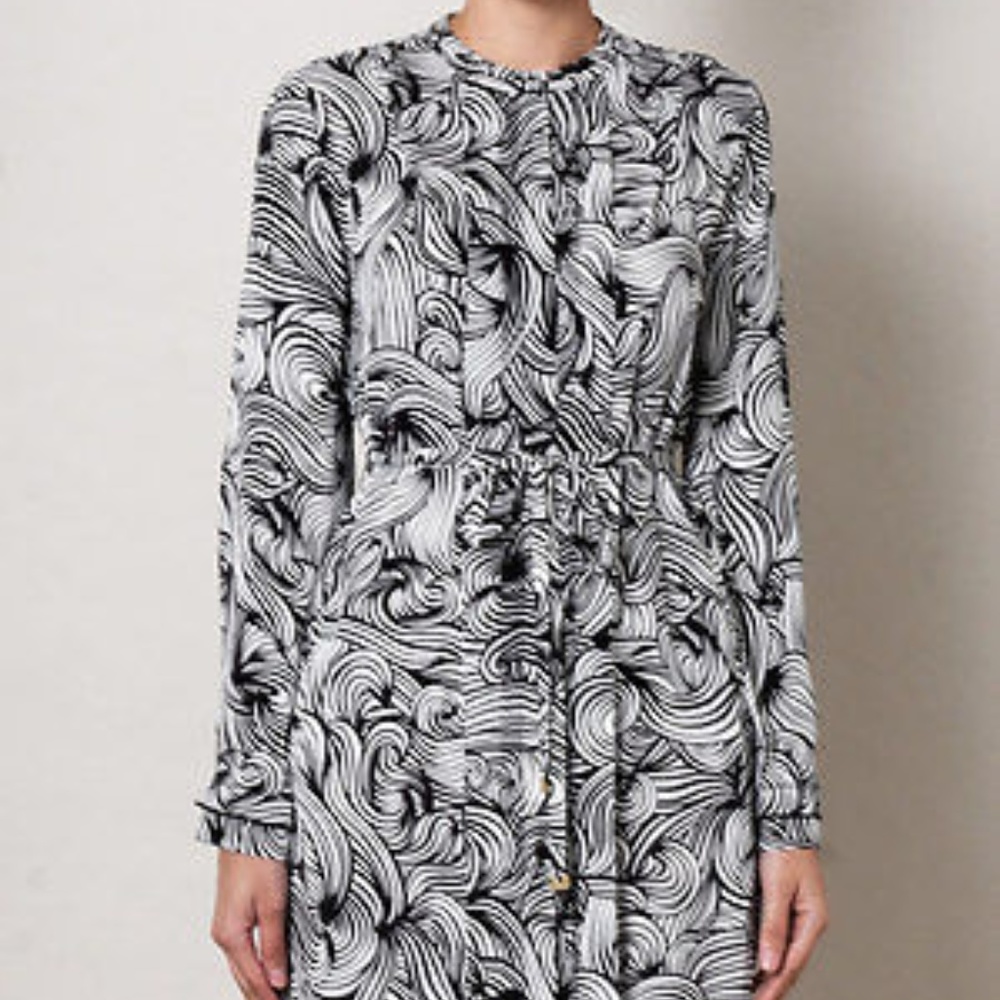 DvF ATIRA SWIRLING LOCKS BLACK DRESS - size 0